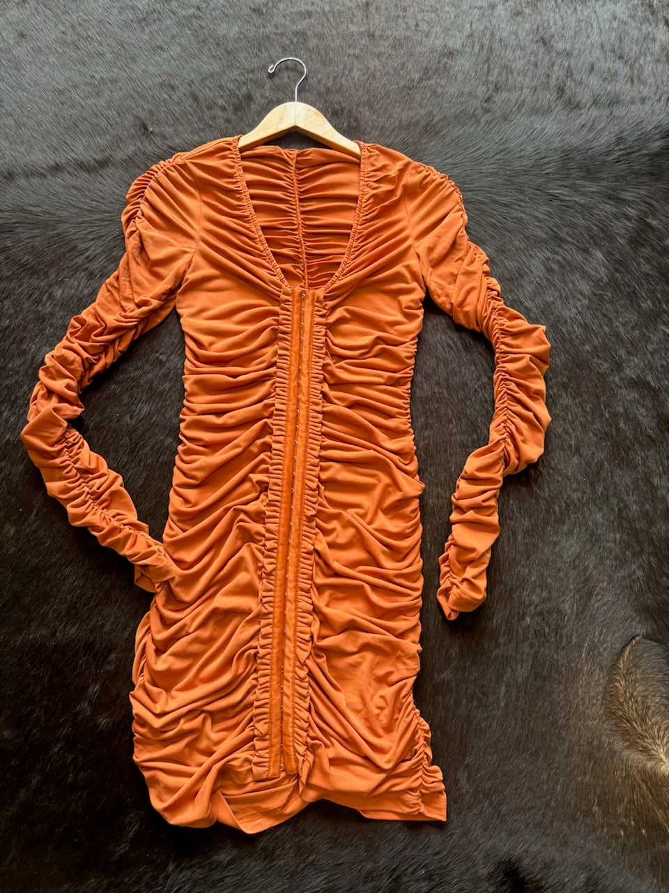 Orange Scrunch Dress