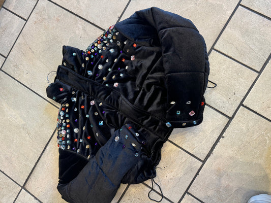 Velour Rhinestone Crop Jacket