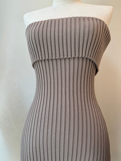Gray Sweater Off Shoulder Dress